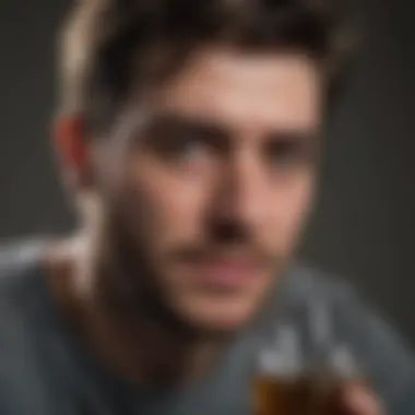 Emotional Turmoil in Alcohol Withdrawal Abstract representation of anxiety and distress during alcohol withdrawal