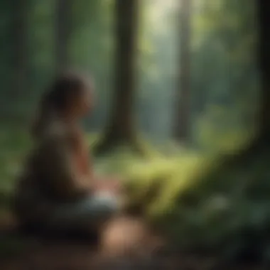 Mindfulness in Nature A person engaging in mindfulness practices outdoors.