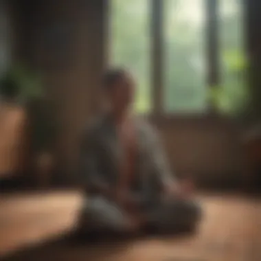 A person meditating to address psychological factors