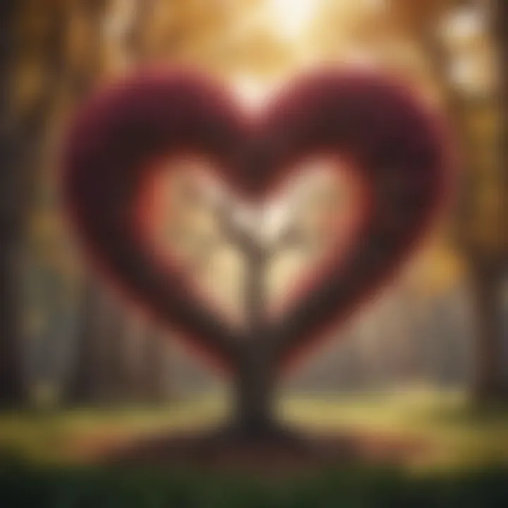 A heart-shaped tree representing growth in love