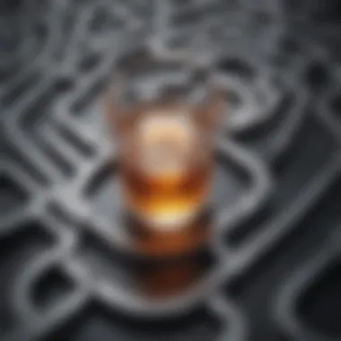 Conceptual illustration of a tangled maze symbolizing the complexity of alcohol abuse