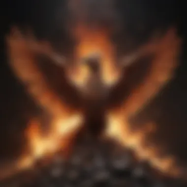 Symbolic illustration of a phoenix rising from the ashes, signifying rebirth and renewal in recovery