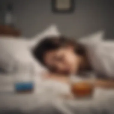 Sleep Cycle Disturbance Illustration showing the disruption of sleep cycles by alcohol consumption