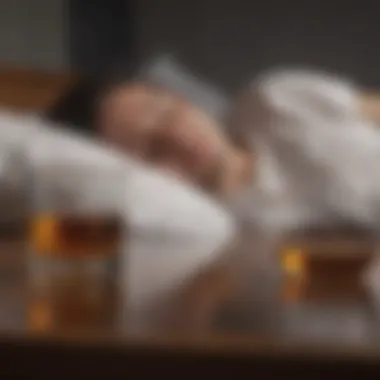 REM Sleep Disruption Illustration depicting alcohol's interference with REM sleep