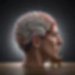Illustration depicting brain activity and alcohol withdrawal impact on tinnitus