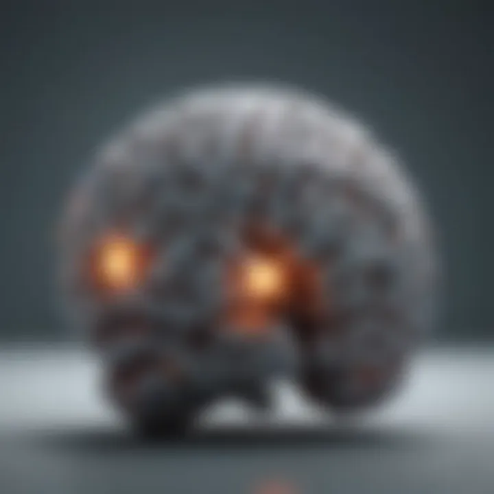 Illustration of brain with neurotransmitters highlighted