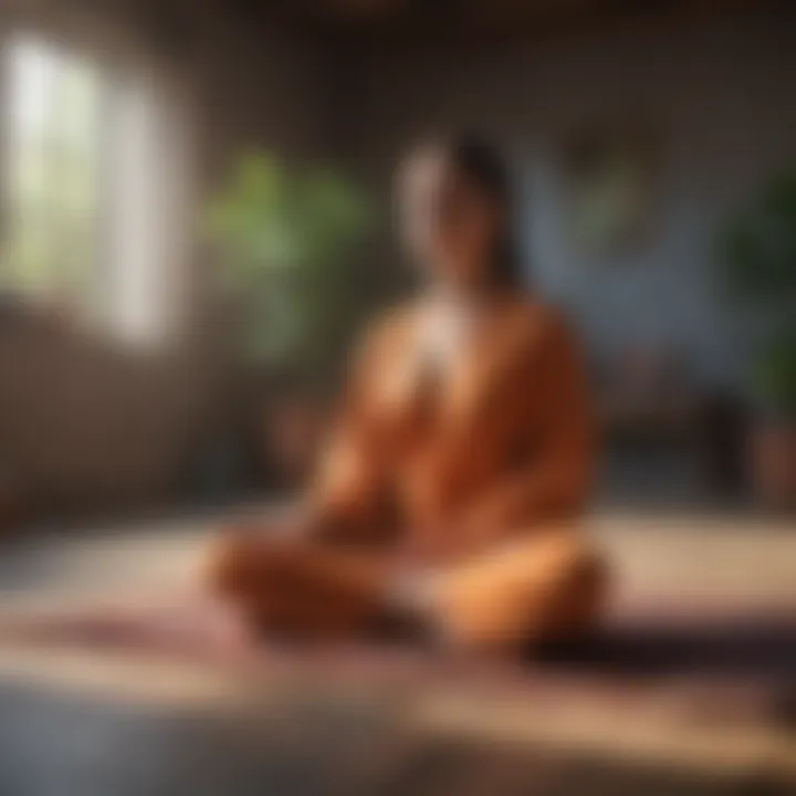 Artistic depiction of mental well-being through meditation