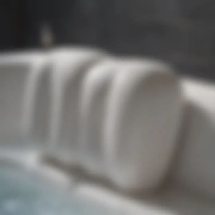 Close-up of ergonomic design features in a bathtub pillow