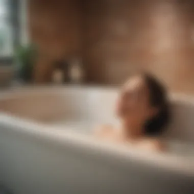 User enjoying relaxation with a waterproof bathtub pillow