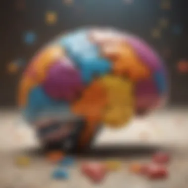 Cognitive Development through Brain Puzzles Colorful brain puzzle pieces illustrating cognitive development