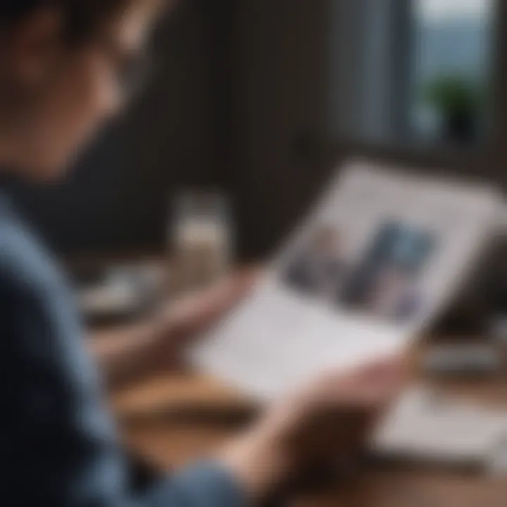 A person reading a brochure about anxiety management techniques