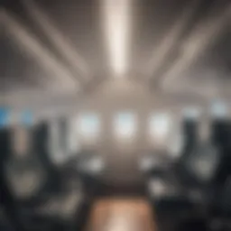 A serene airplane cabin atmosphere
