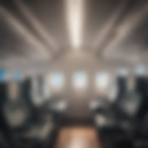 A serene airplane cabin atmosphere