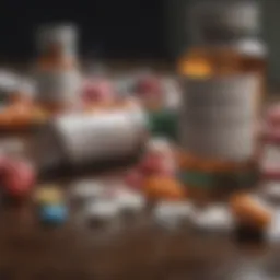 Collection of various antipsychotic medications representing treatment options for schizoaffective disorder.