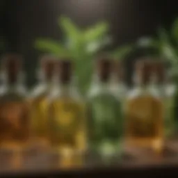 Organic botanical extracts in glass bottles