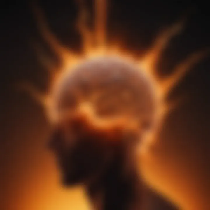 Illustration depicting brain on fire symbolizing Adderall side effects