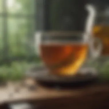 Aromatic herbal tea in a calming environment