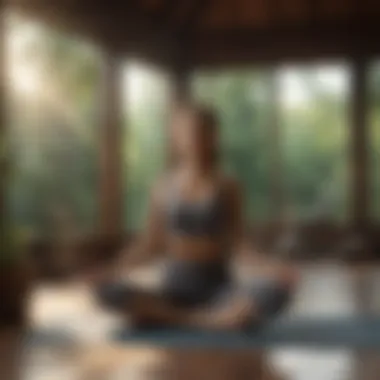 Serene Yoga Practice Person practicing yoga in a serene setting