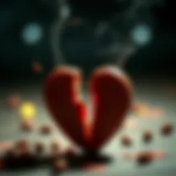 A broken heart symbolizing loss and betrayal
