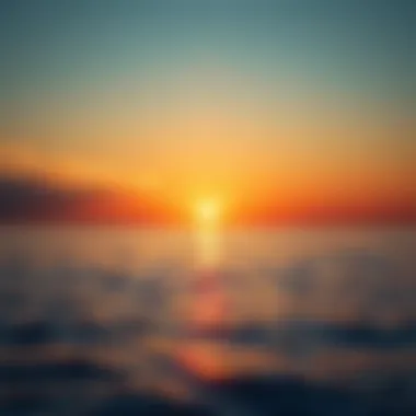 Emerging from Turmoil A sunrise over a calm ocean representing new beginnings and hope