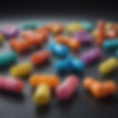 Different types of earplugs displayed on a soft surface.