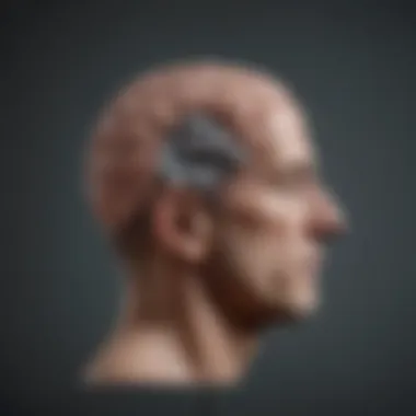 Cognitive Impairments in Frontal Lobe Damage A conceptual illustration showing the impact of brain damage on cognitive functions