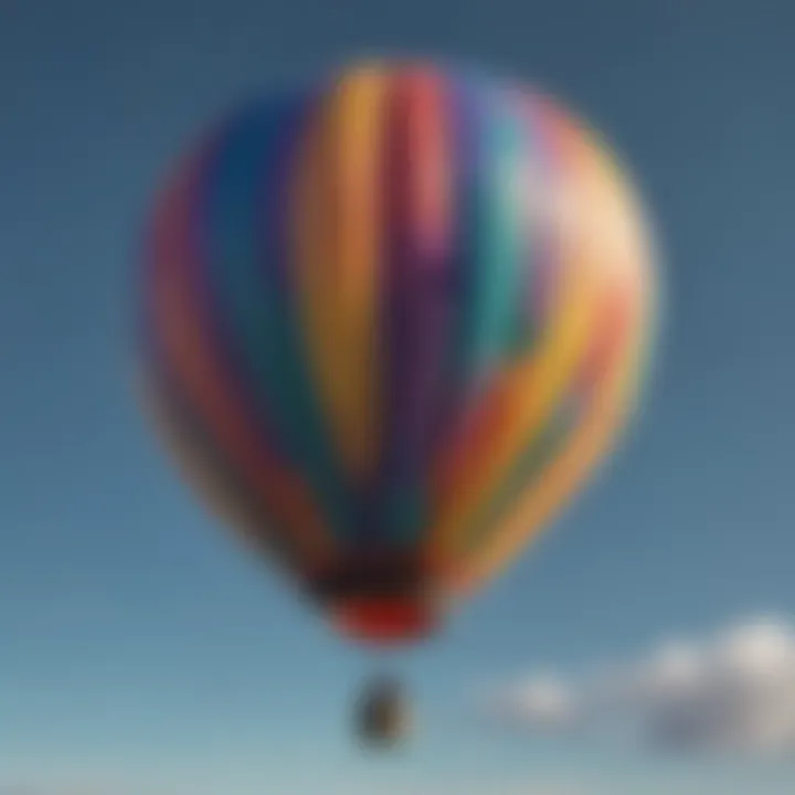 A colorful hot air balloon floating gracefully in the sky