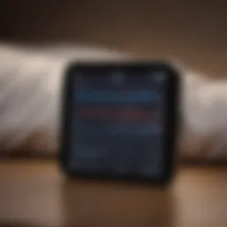 A sleek and modern sleep tracker displaying vital sleep data