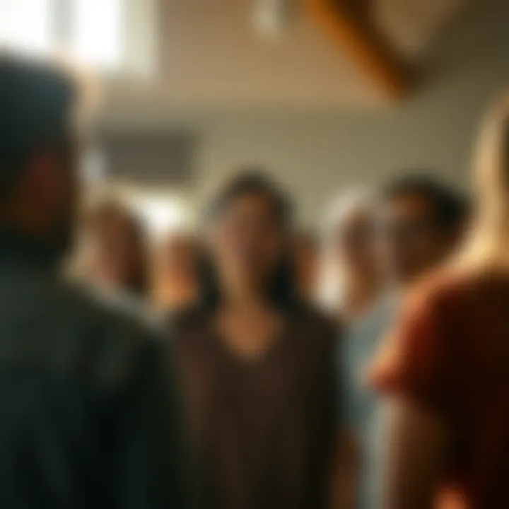 Community Support in Addiction Recovery A supportive community gathering representing collective strength