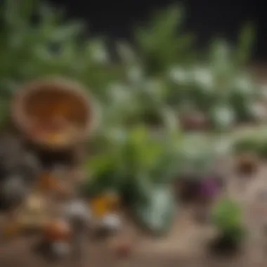 A close-up of herbal ingredients commonly found in stress relief supplements