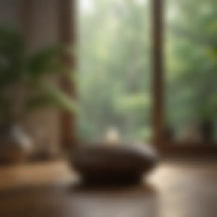 A calming environment with meditation elements