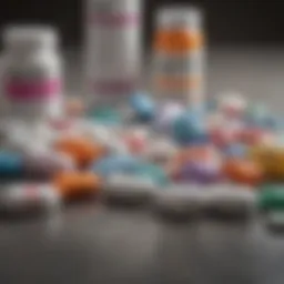 Illustration of various over-the-counter medications for withdrawal