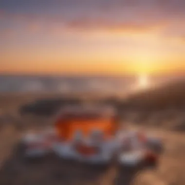 Pills represented with a backdrop of a sunset, symbolizing hope and healing