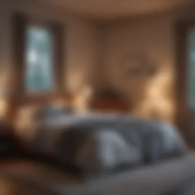 Illustration of a cozy bedroom setting with soft lighting and calming decor