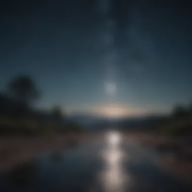 Illustration of a peaceful night sky with stars and moon