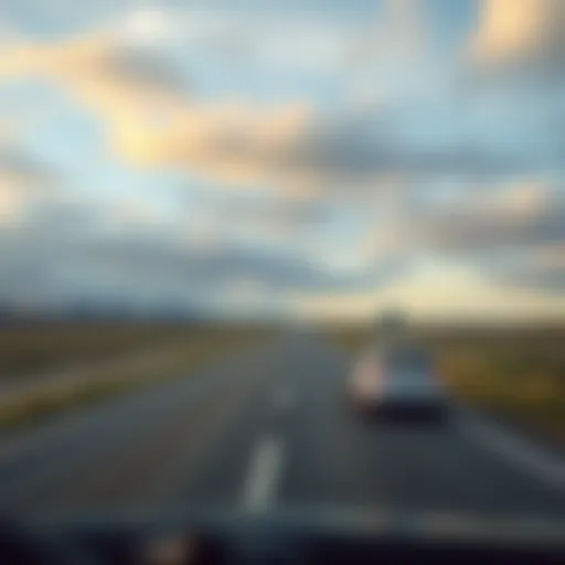 A serene landscape showcasing an open road