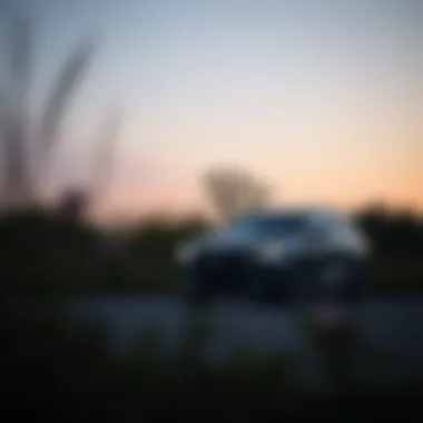 Finding Peace in the Journey A tranquil scene of a car parked in a peaceful environment
