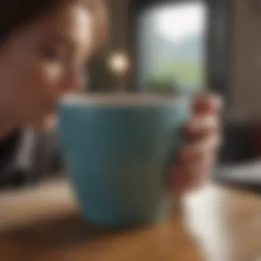 A close-up of a person holding a warm cup, symbolizing comfort and mindfulness in solitude.