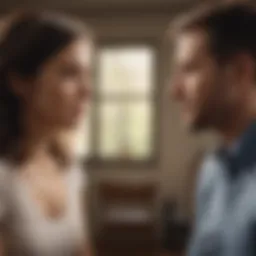 A couple engaged in heartfelt conversation during a counseling session