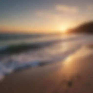 A serene beach at sunset with calming waves symbolizing inner peace