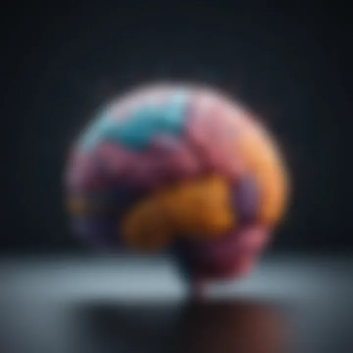 A brain depicted with vibrant colors denoting mental health