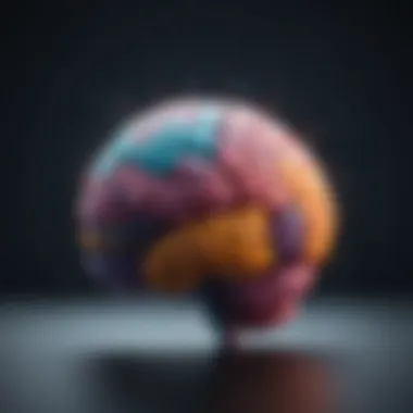 Vibrant Mental Health Awareness A brain depicted with vibrant colors denoting mental health
