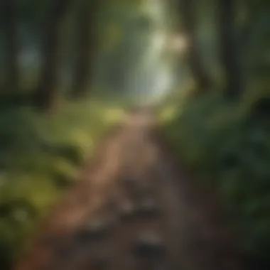 A path leading through a lush forest, symbolizing the journey of self-acceptance