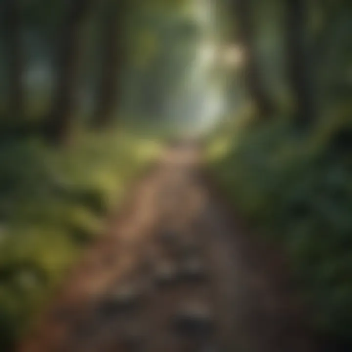 A path leading through a lush forest, symbolizing the journey of self-acceptance