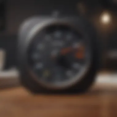 A digital timer displaying breathing intervals