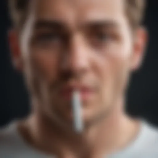Illustration of a person breaking a cigarette
