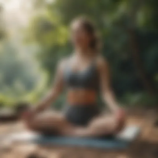 Woman practicing yoga in serene nature