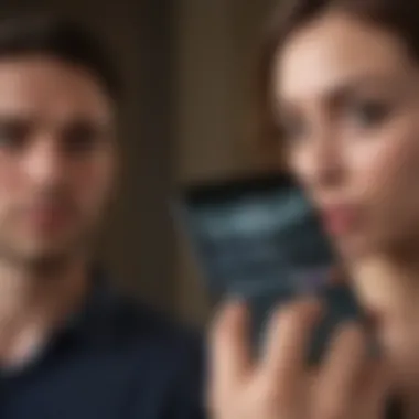 Unusual Text Message Behavior Suspicious text message on partner's phone