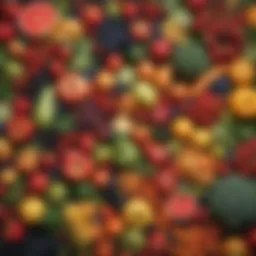 A colorful array of fruits and vegetables rich in nutrients