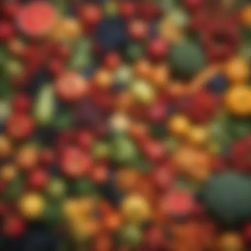 A colorful array of fruits and vegetables rich in nutrients